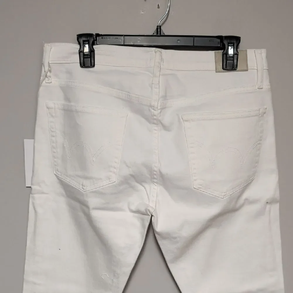 Edwin Women's White Straight Jeans